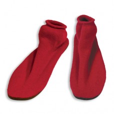 Slipper Socks Small Non-slip Hard Sole Red Pair