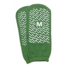 Slipper Socks; Med Green Pair Men\'s 5-6 Wms 6-7 Child 7-11