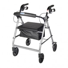 Rollator 4-Wheel with Pouch & Padded Seat Silver - Drive