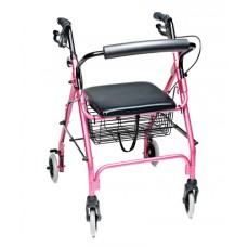 Rollator 4-Whl Lite - Pink Pad Seat Loop Brk Lumex