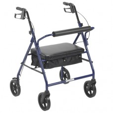 Rollator Bariatric Blue w/ Padded Seat and Loop Lock