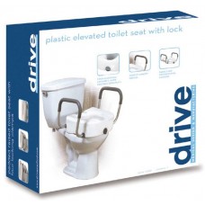 Raised Toilet Seat With Lock & Plastic Arms