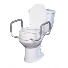 Elevated Toilet Seat w/Arms For Elongated Toilet Seats T/F