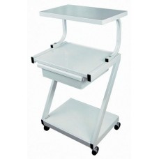 Z-Cart Steel 3-Shelf w/Drawer White