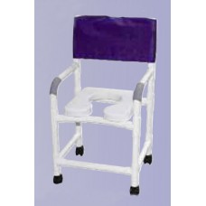 Shower Chair 18 Wide w/Soft Seat Elongated Sq Pail/FR